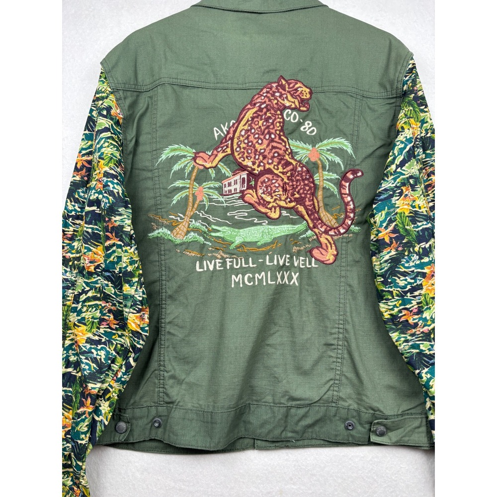AKOO Military Jacket Mens XL Embroidered Graphic Streetwear Urban